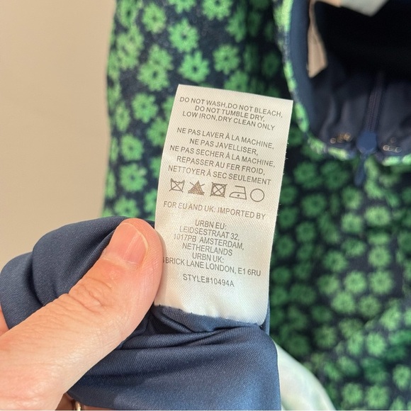 Anthropologie Hutch Blue Green Floral Halter Corset Midi Dress Small - Picture 8 of 10